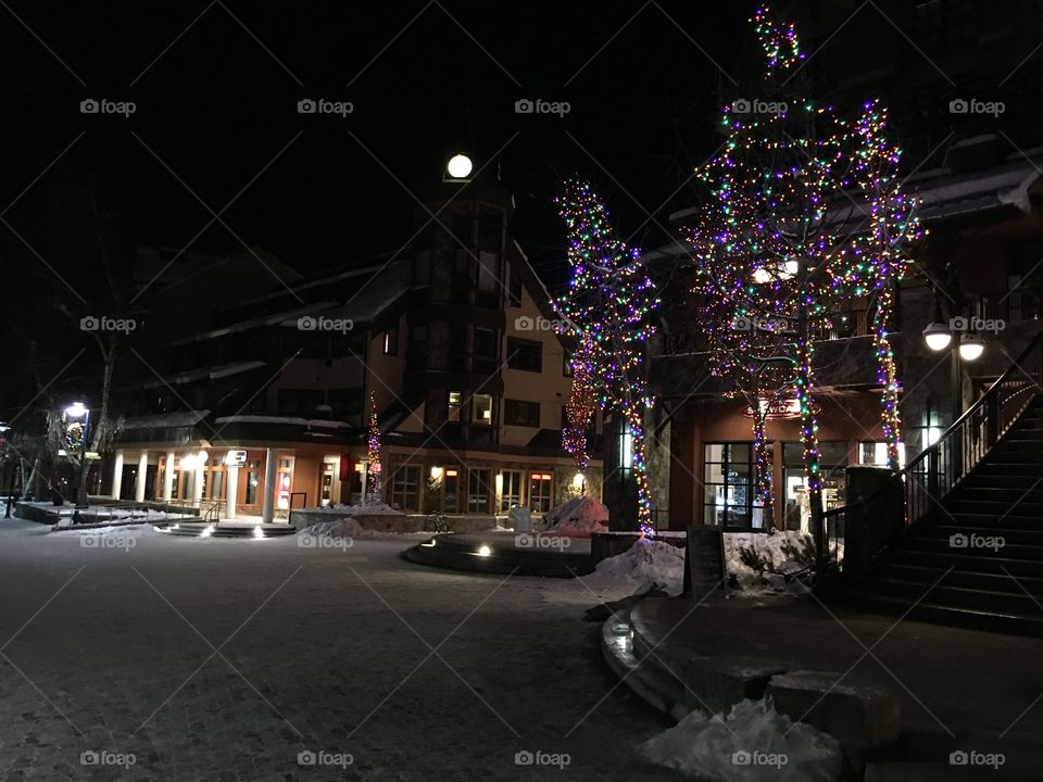 Whistler village at night 