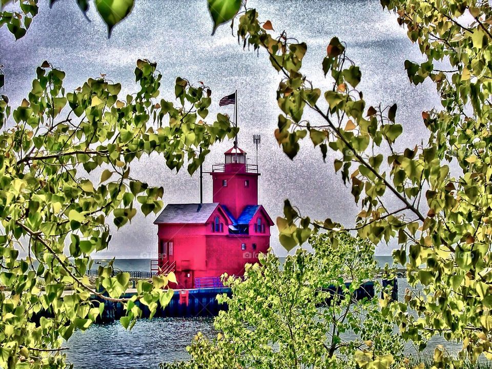 Big red lighthouse