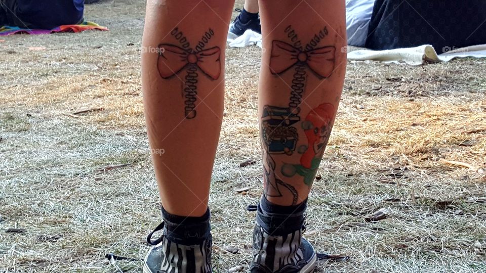 legs with tattoos