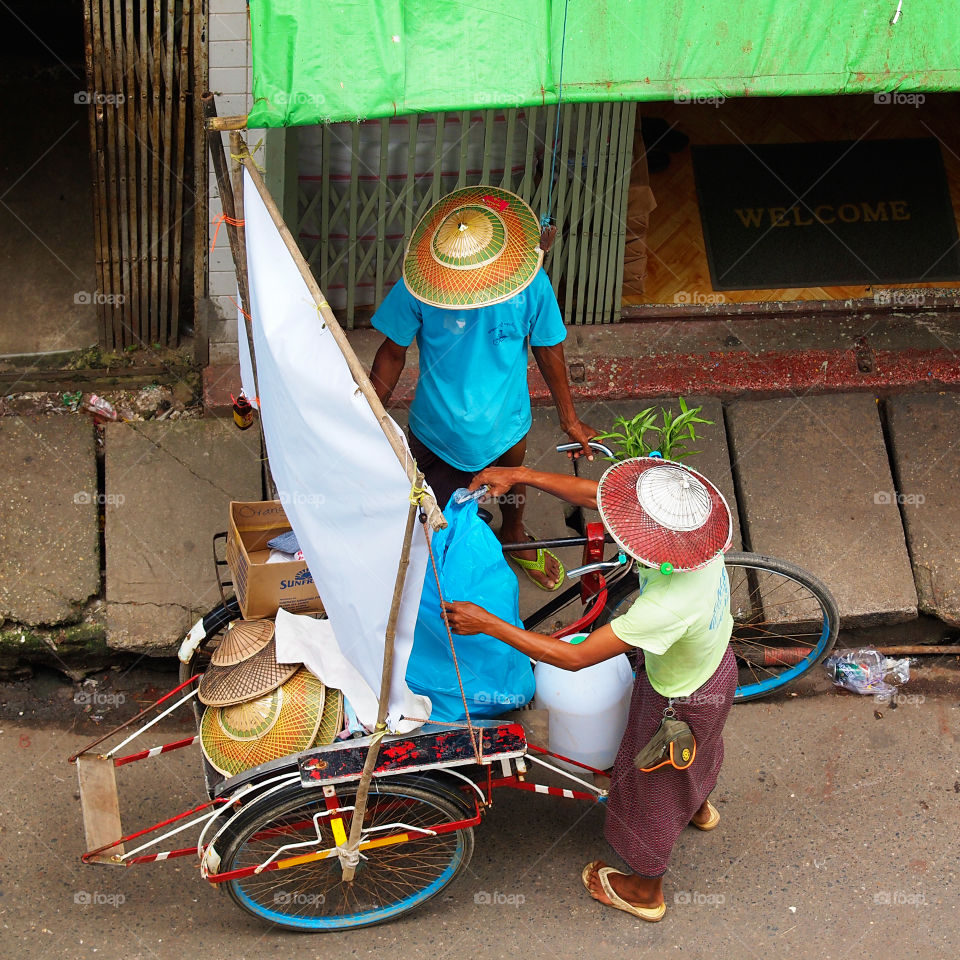 City life in Rangoon from above. Myanmar