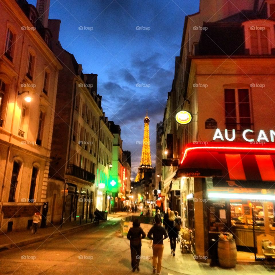 Paris streets at Night