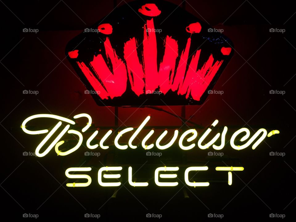 Budweiser neon beer sign. 