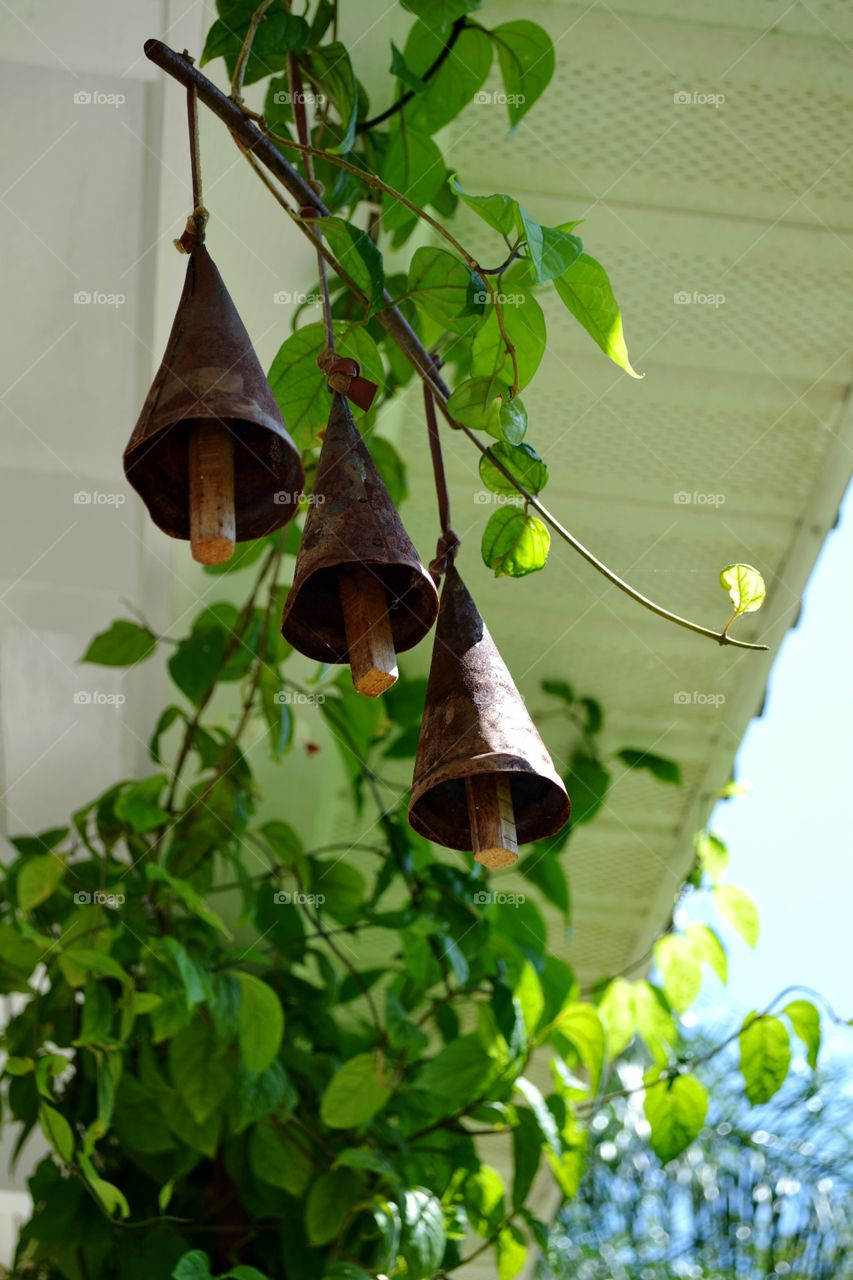 wind chimes. wind chimes on the porch