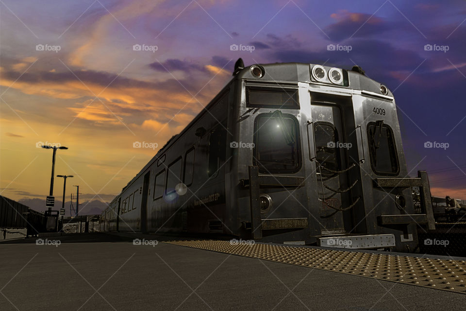 Sunset train ride.