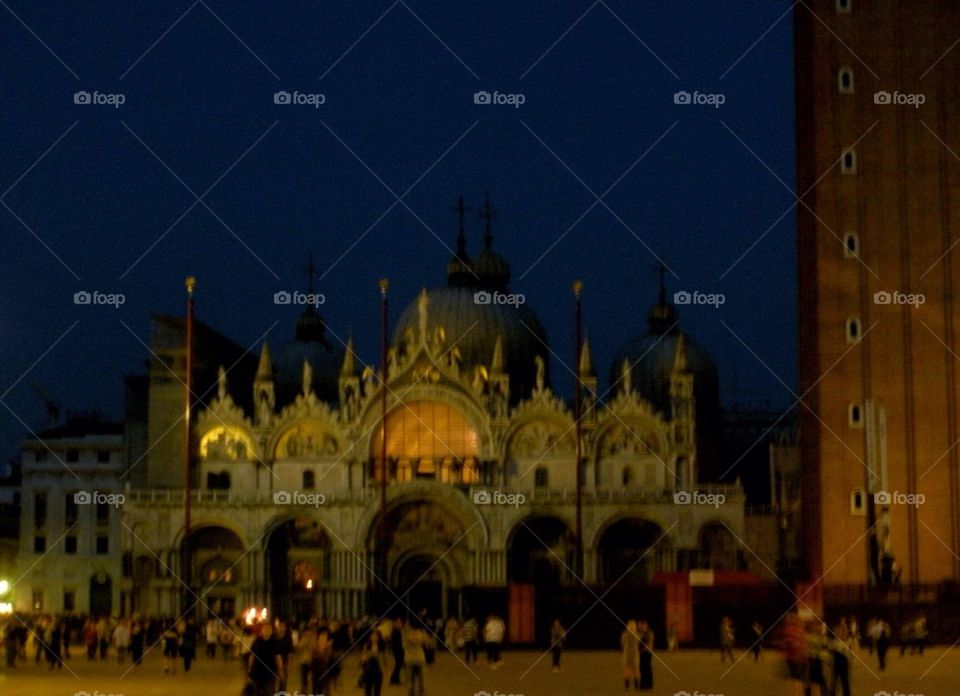 Evening at San Marco square Venice Italy 