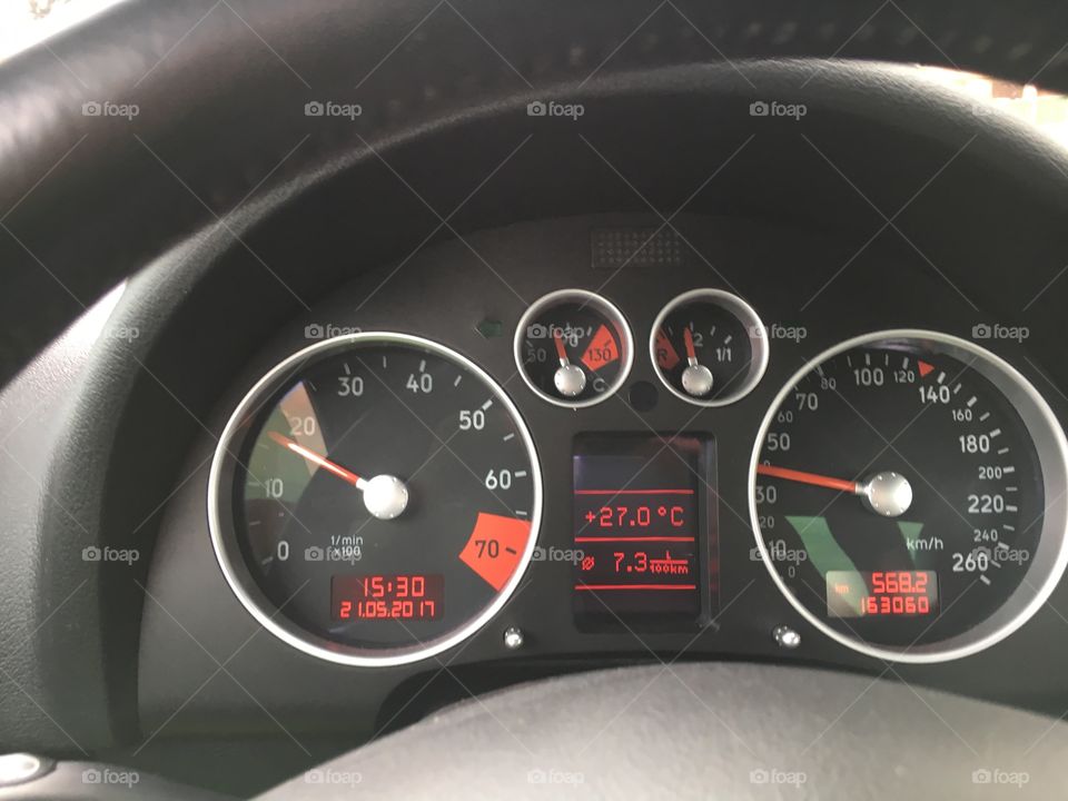 Dashboard, Car, Vehicle, Speedometer, Control