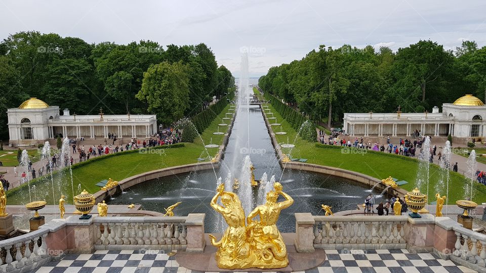 Grand Cascade at Peterhof Palace (Петерго́ф), Saint Petersburg, Russia