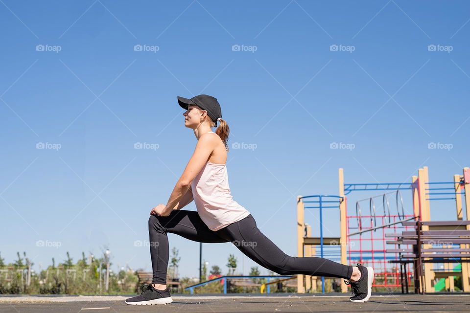 sportive woman working out