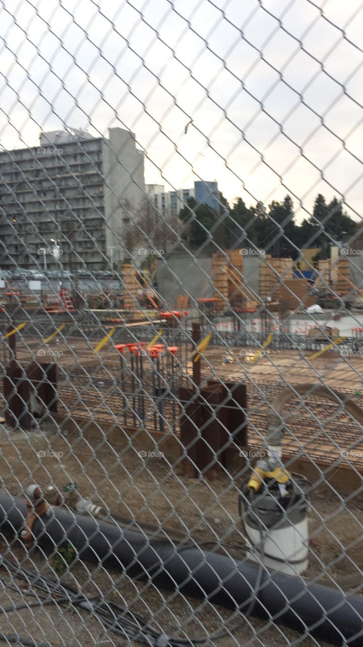 fenced construction site