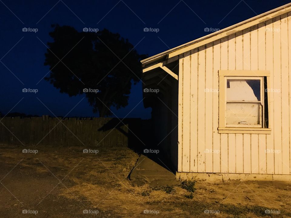 House in the farm the farm lighten up with light post
