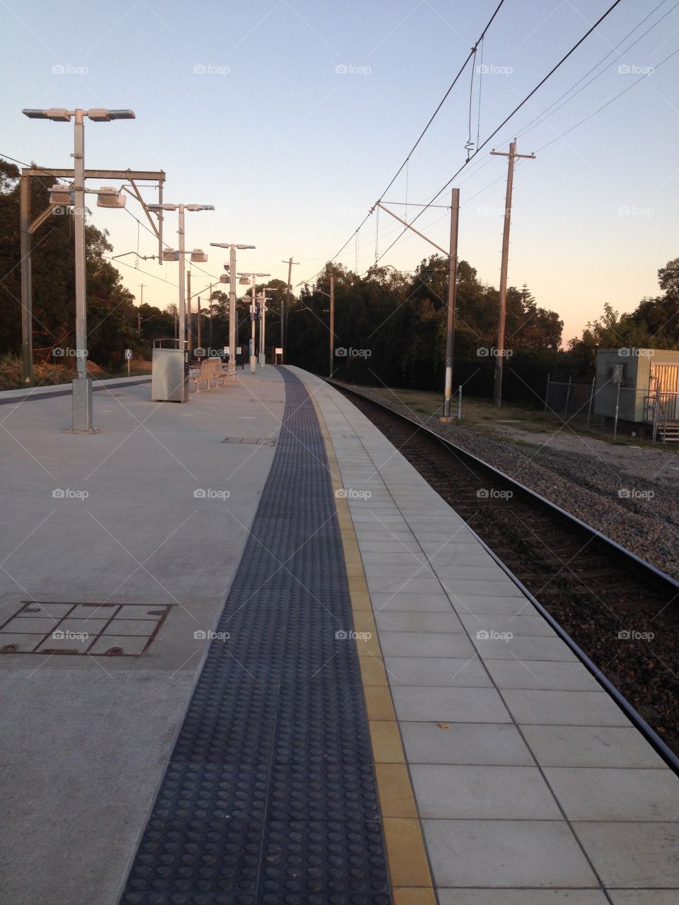 Cardiff NSW train station at dawn