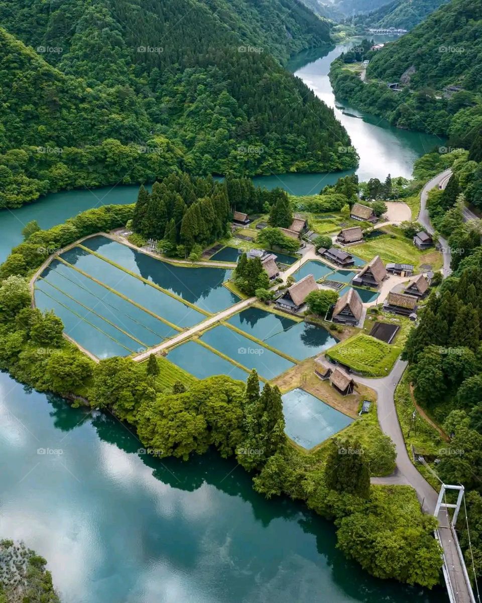 Glory be to God, the magnificent and picturesque view and the natural green trees are a view that is nothing more wonderful than it