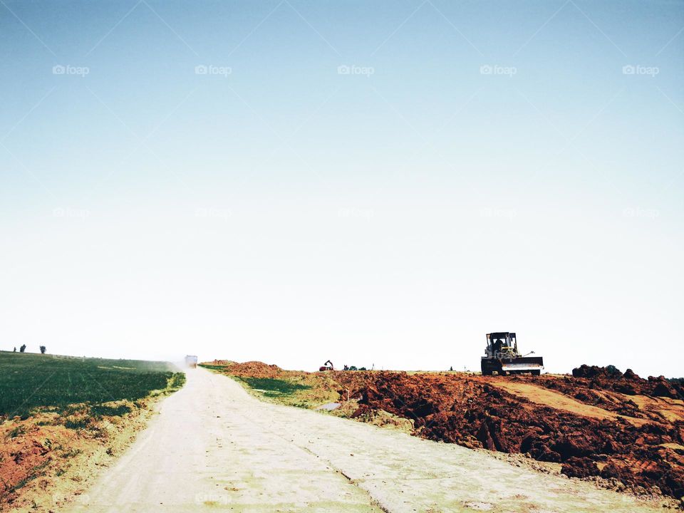 road building in progress