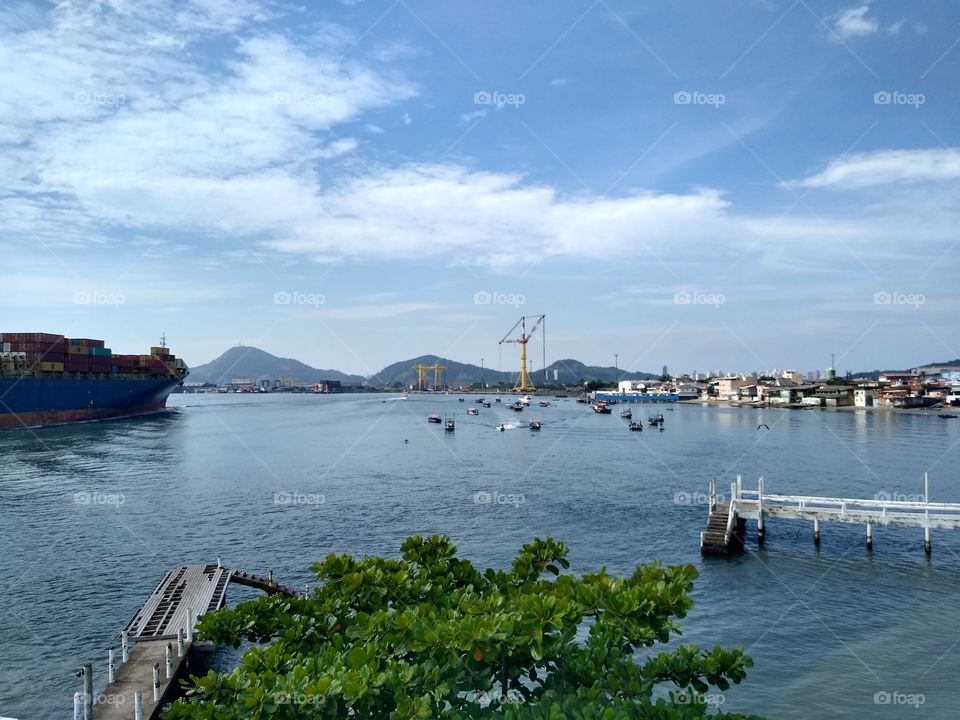 vista do porto de Santos