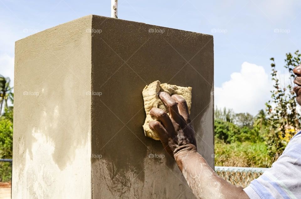 Smoothing Concrete With Sponge