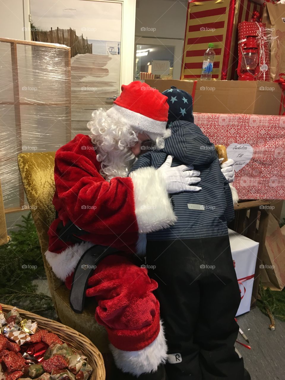 Hugging Santa 