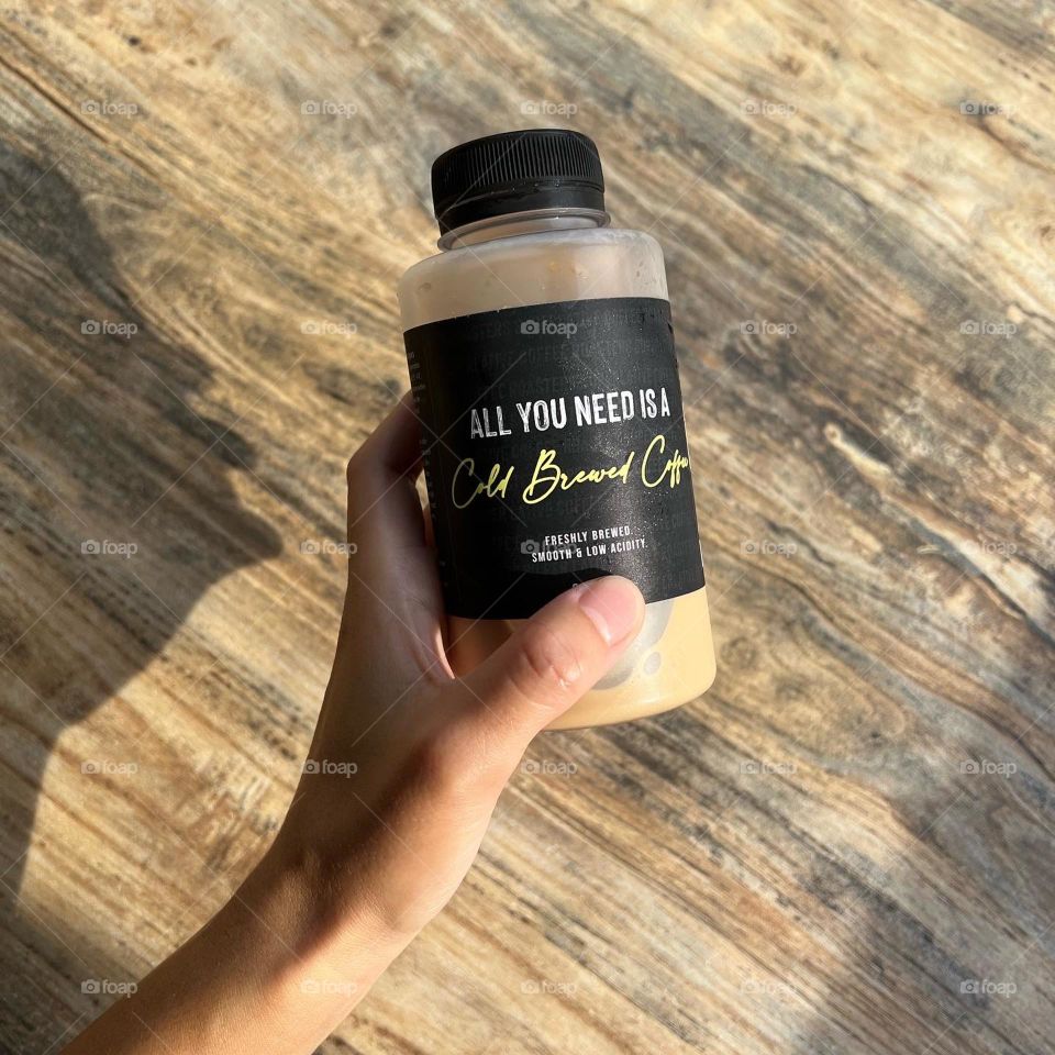 Ice cold cold brew coffee drink 