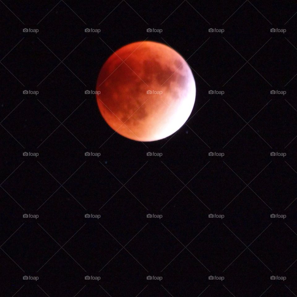 Blood moon.  Red. Orange sky night