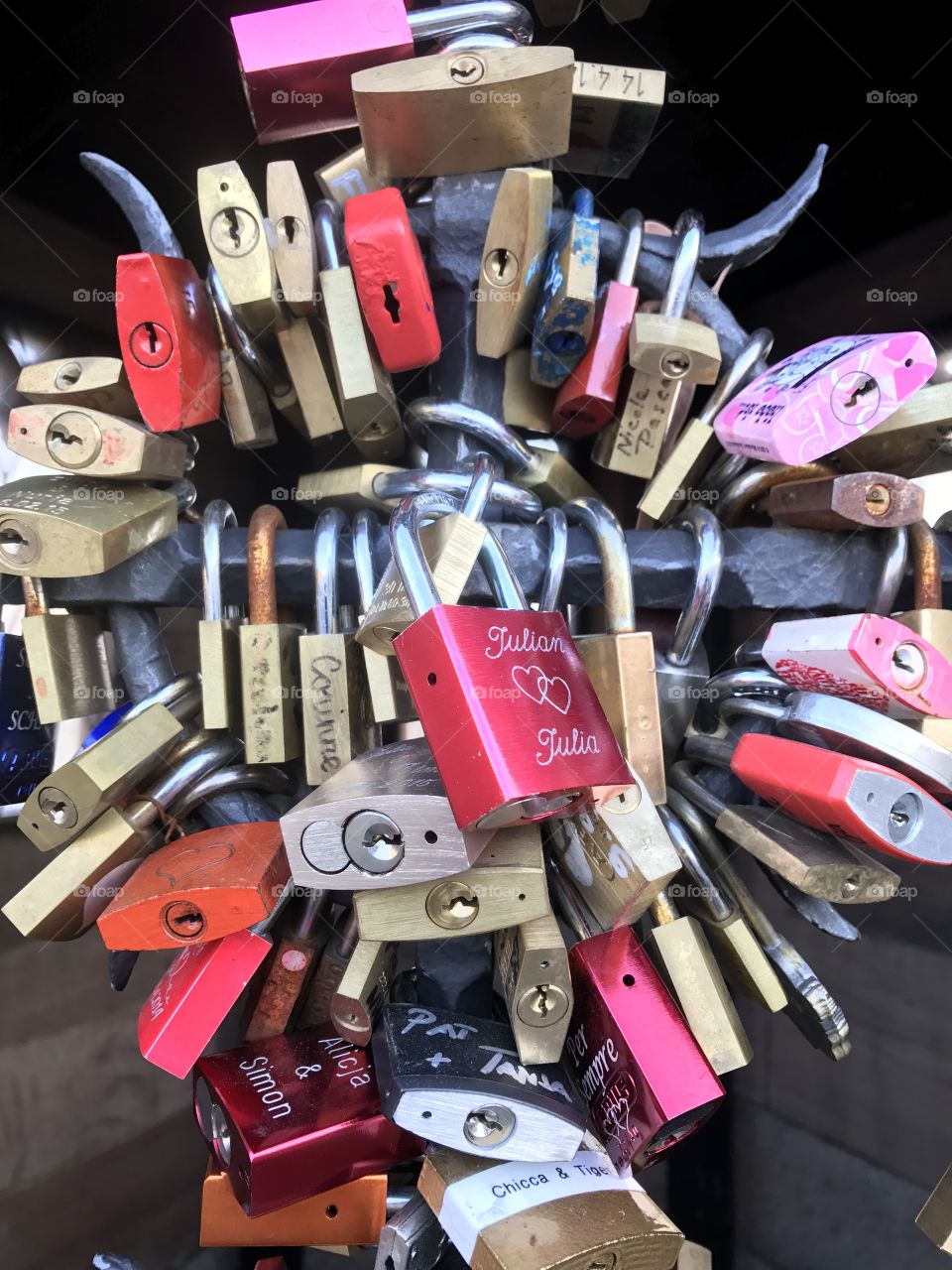 Romantic padlocks, Basel, Switzerland 
