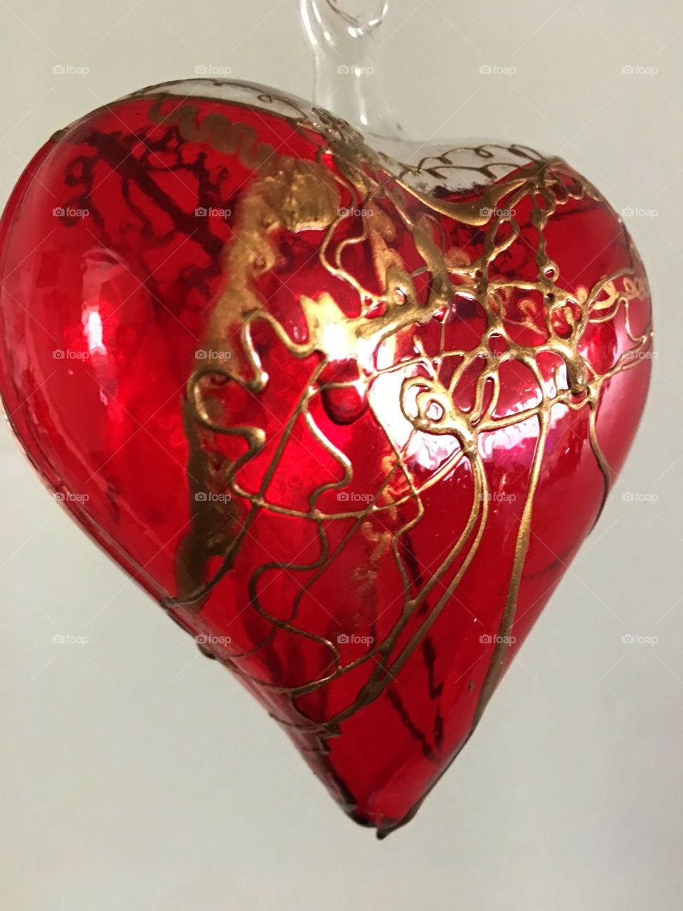 Red glass heart