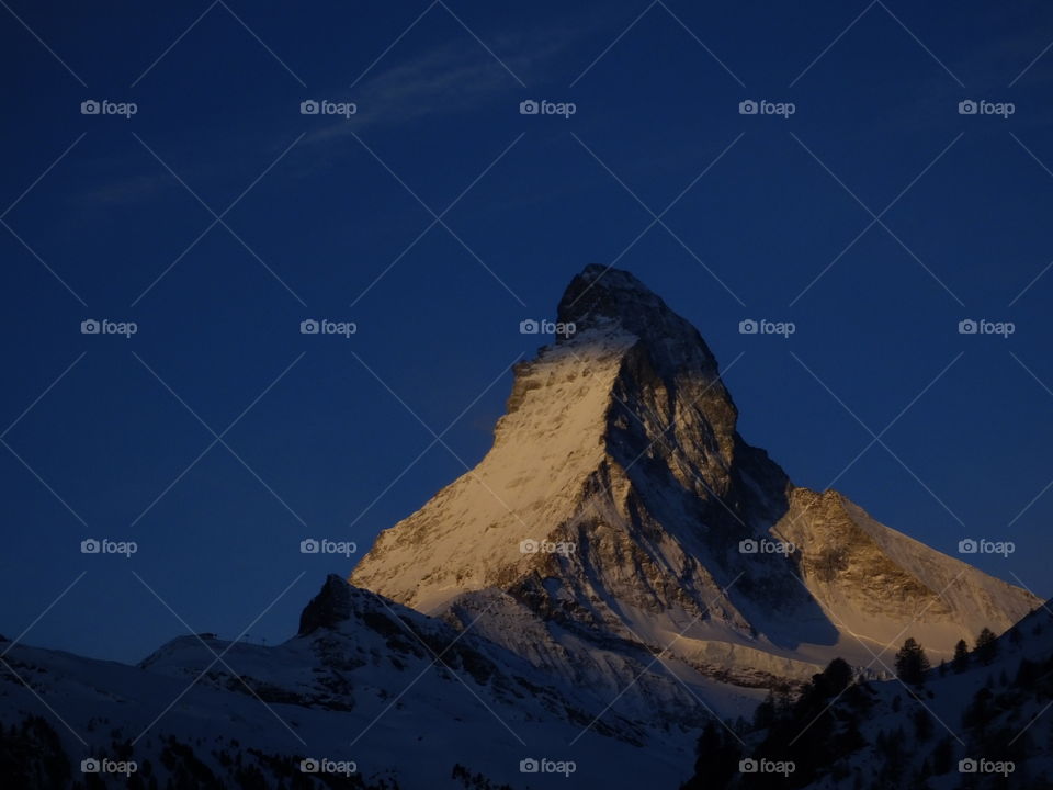 Matterhorn sunrise from Zermatt 