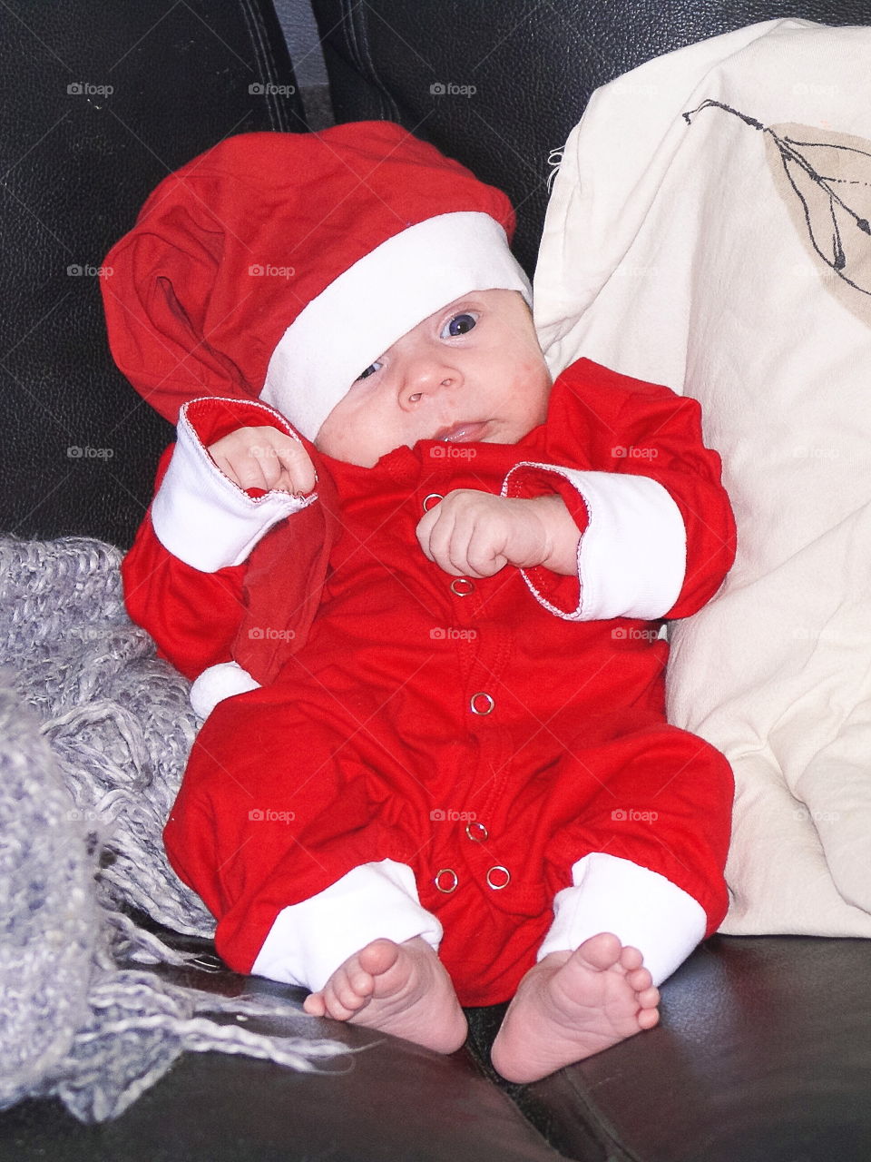 Cute baby santa