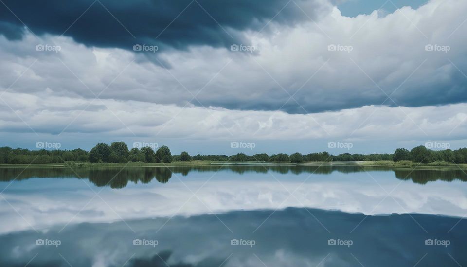 Nature photography - Blue tone - Cloud and reflection 