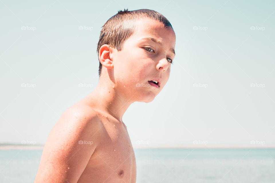 Portrait of boy on the beach
