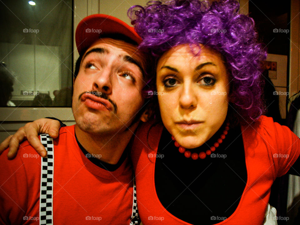 Mario and Selma. Carnaval house party in Barcelona