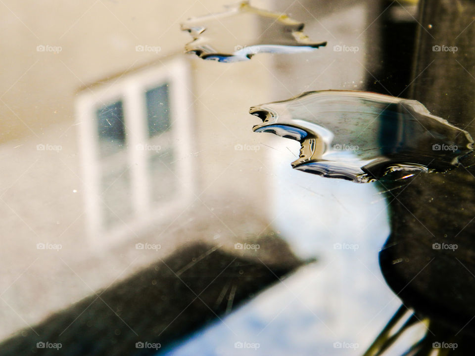Reflection on a glass table
