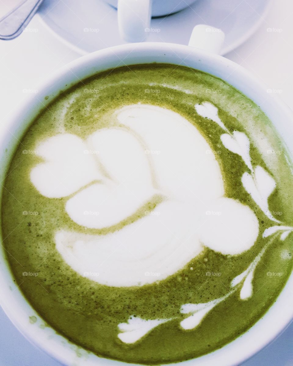 drawing on green coffee