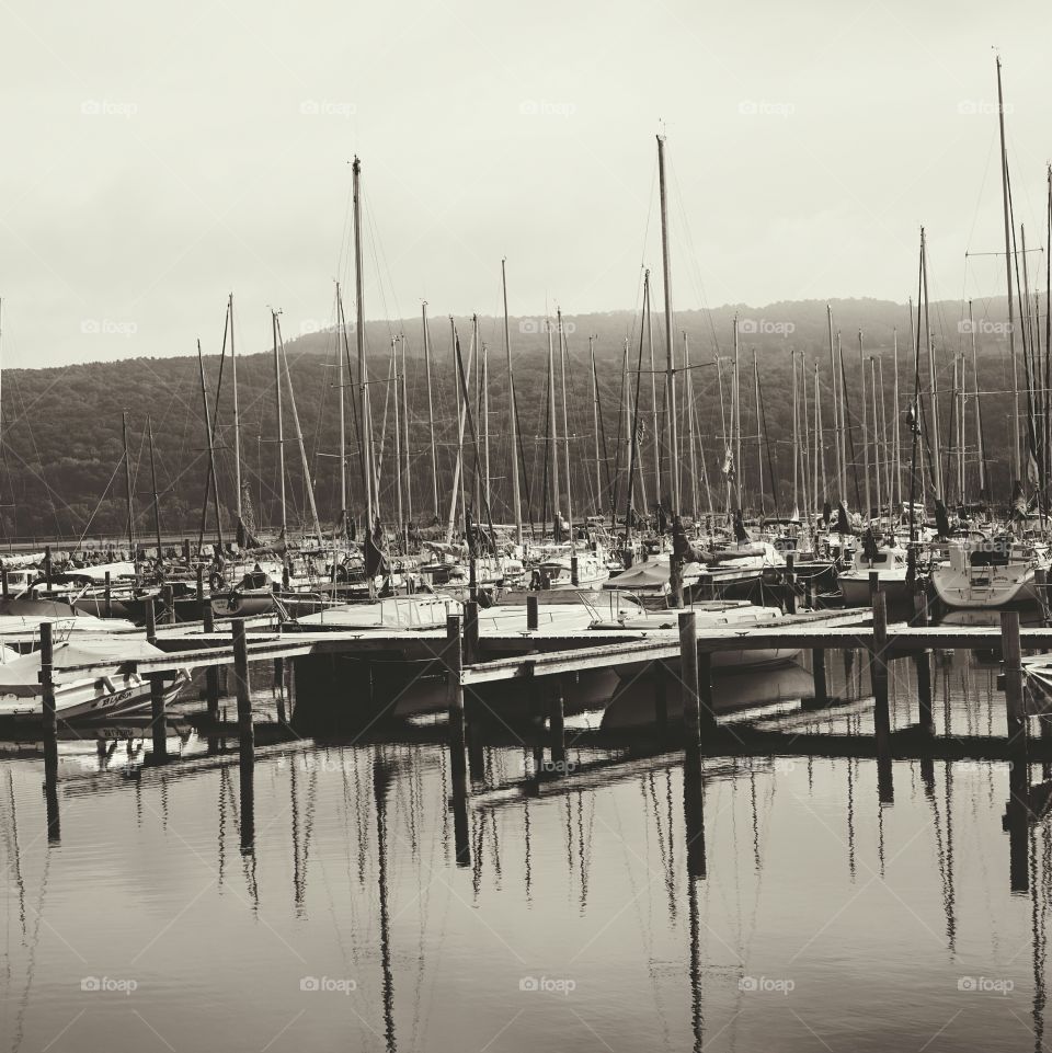 Boats In Harbor Early September Morning