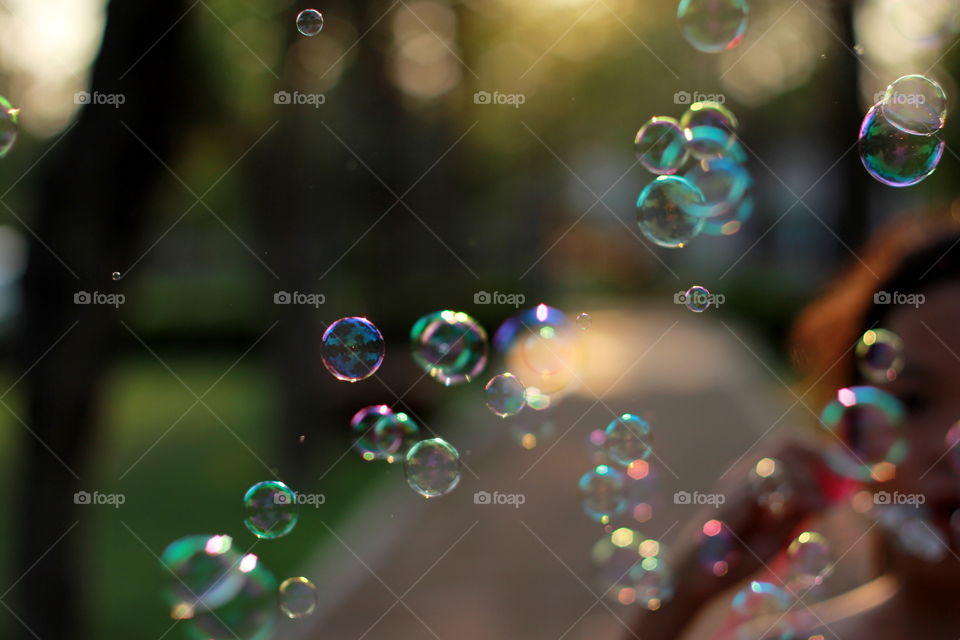 Bubble in garden 