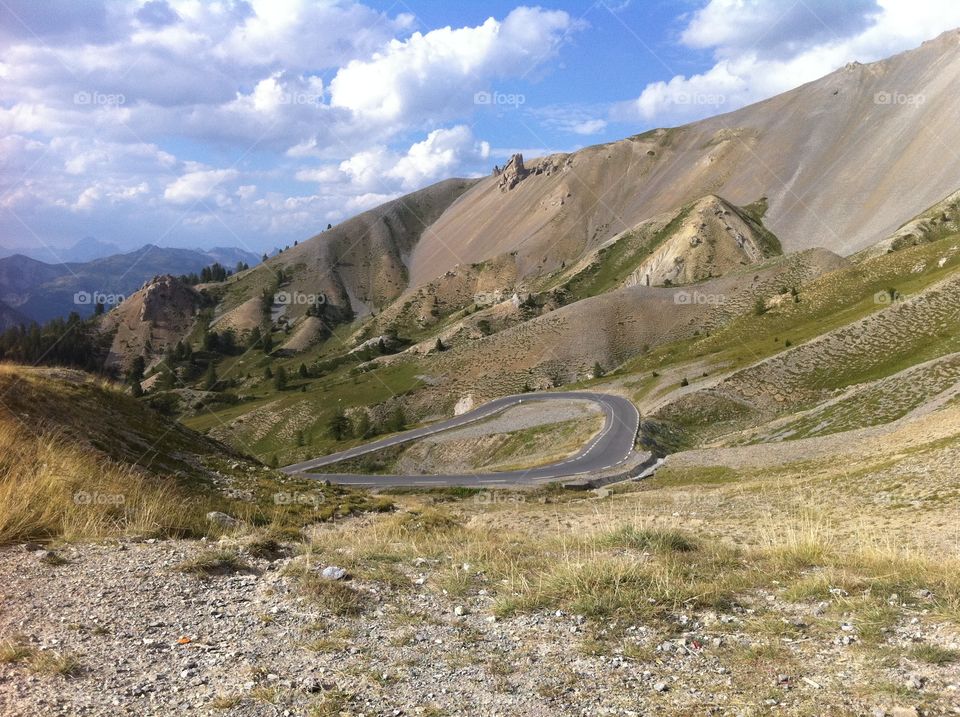Scenic sight of col d'Izoard in France