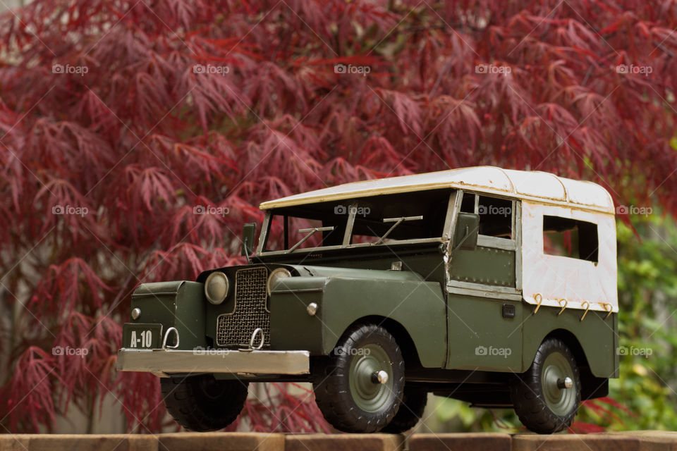 Monty the tin Land Rover rests by the Acer