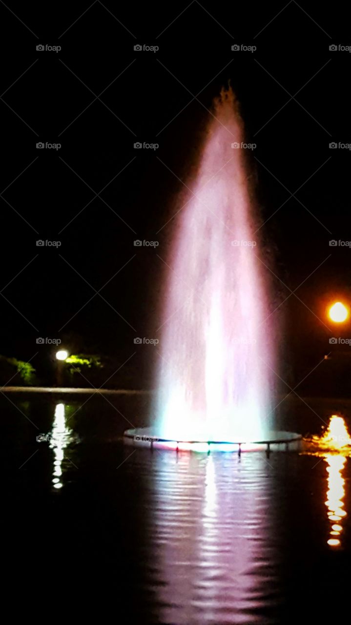 fountain at night