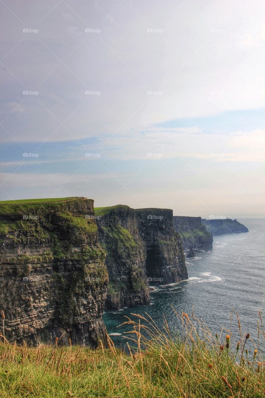 Scenic view of cliffs of Moher