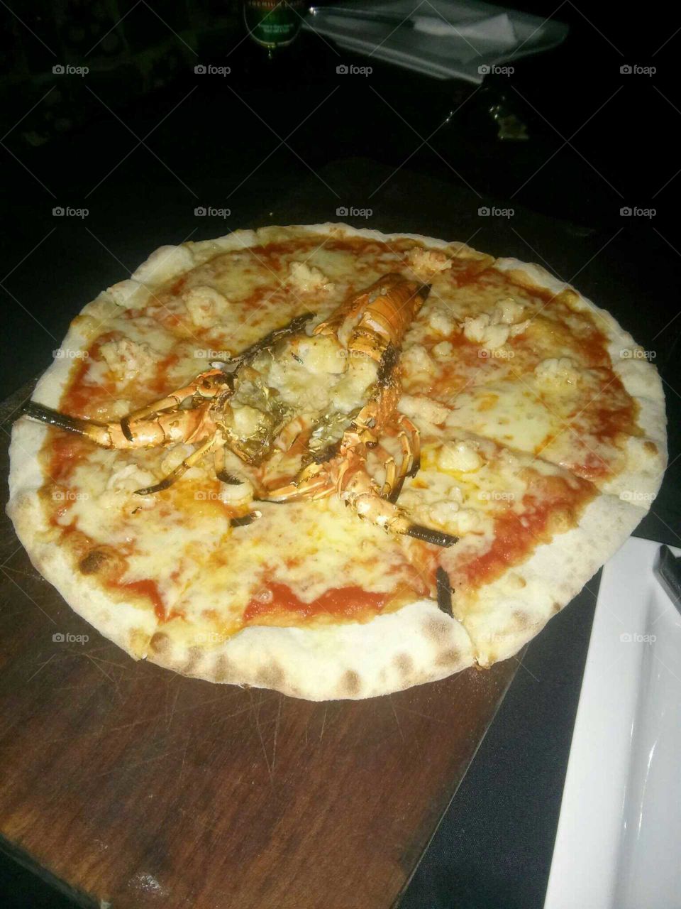 delicious pizza, lobster pizza
