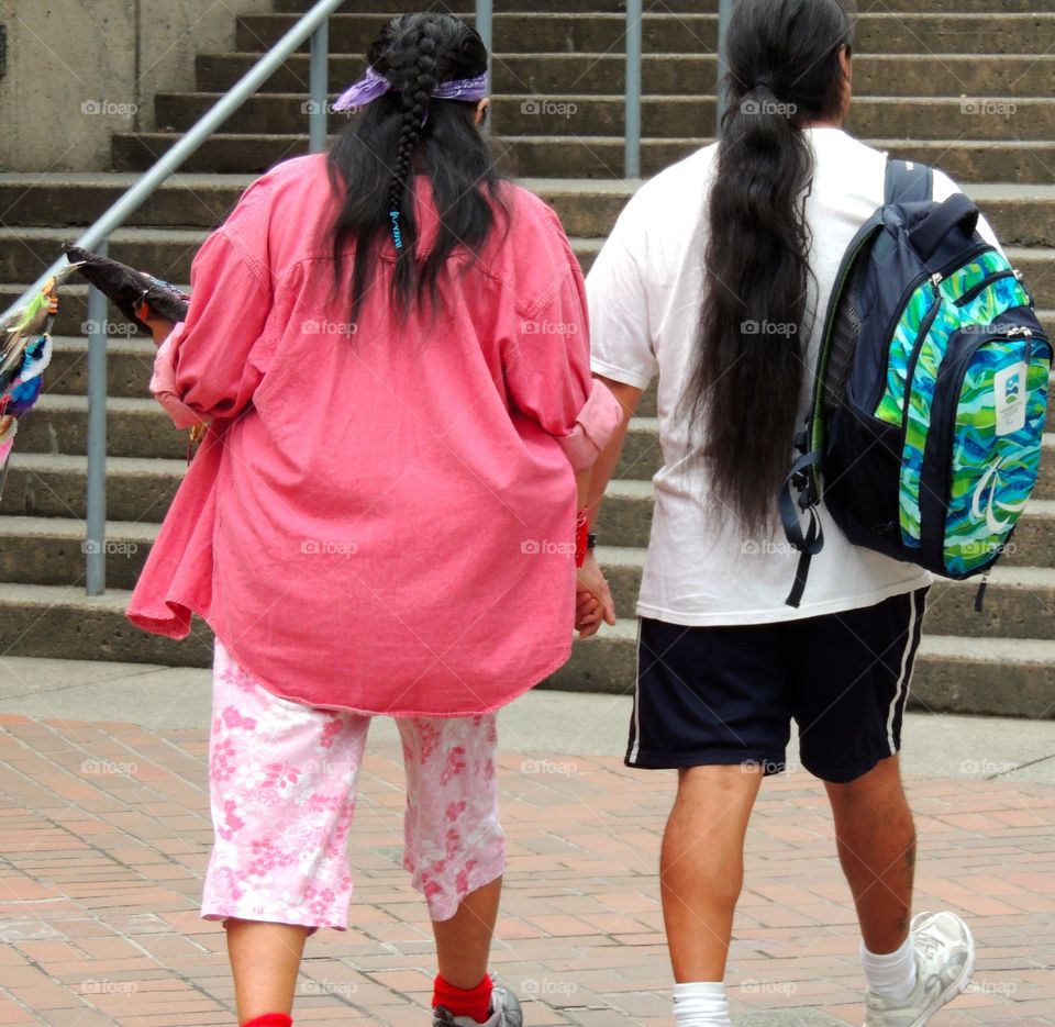 Couple walking hand in hand 