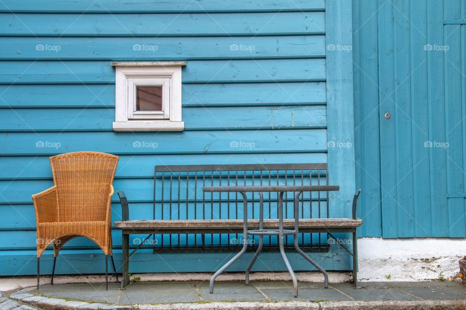 Blue house in Bergen