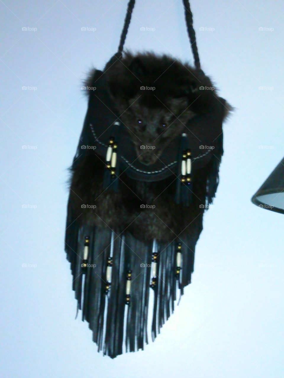 Native American black fox bag