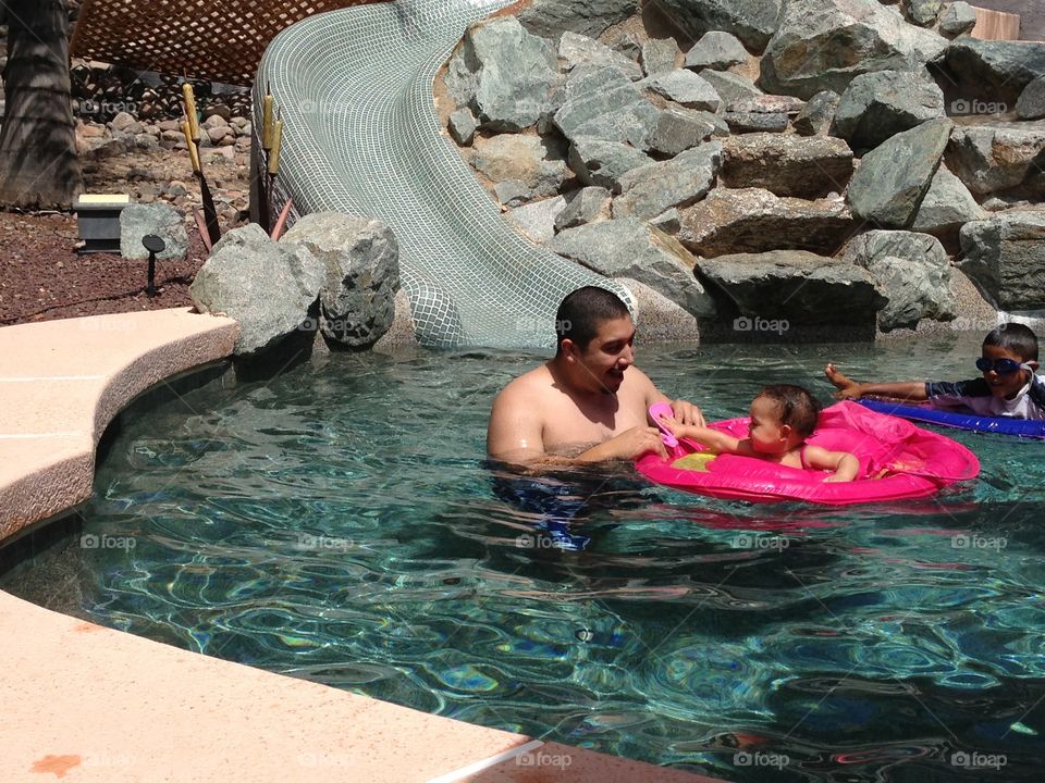 Swimming with papa