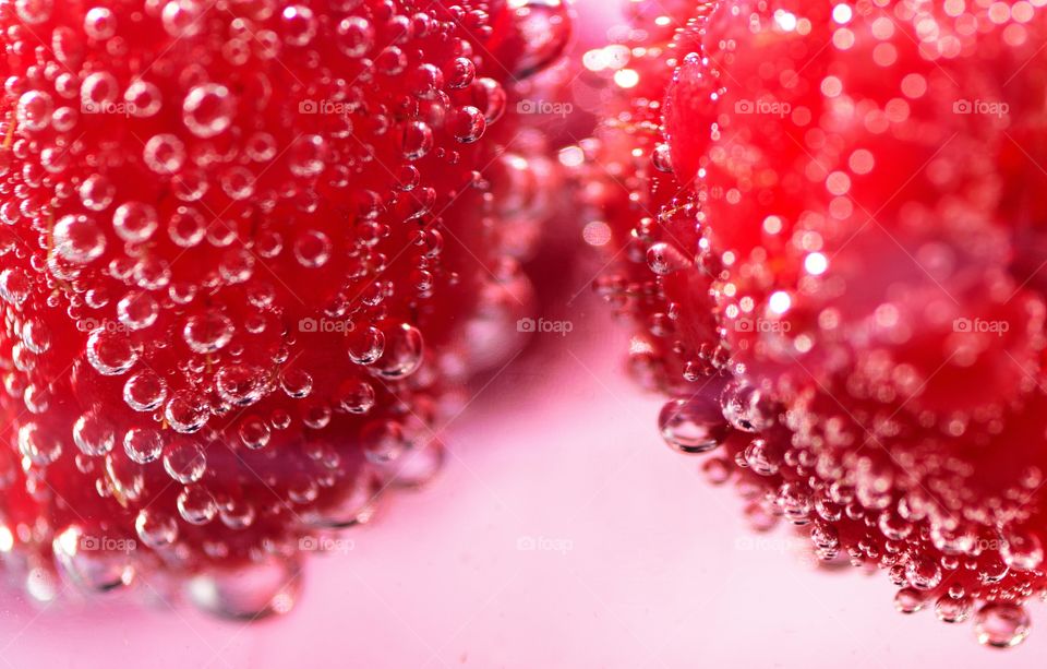 Raspberries and bubbles