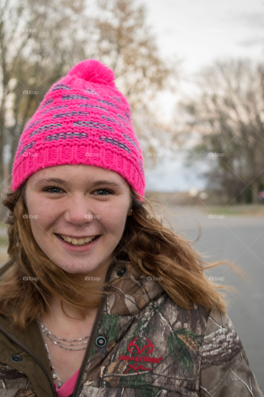 pink beanie