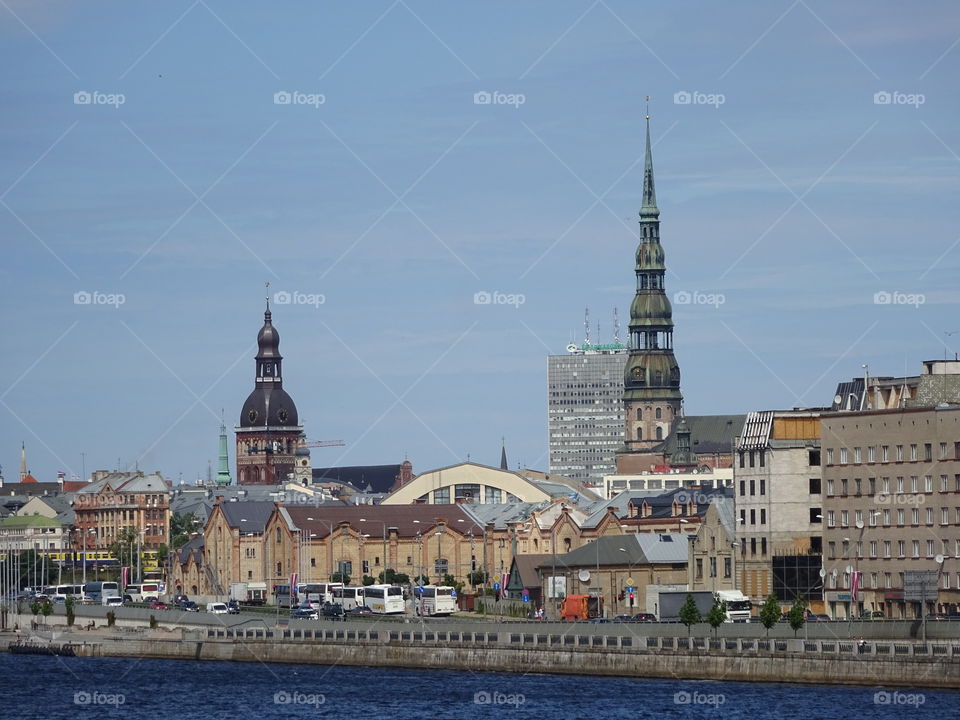 Old Riga city and Daugava River