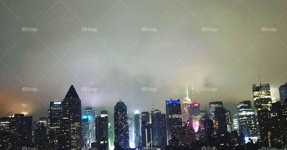 NYC skyline at night 