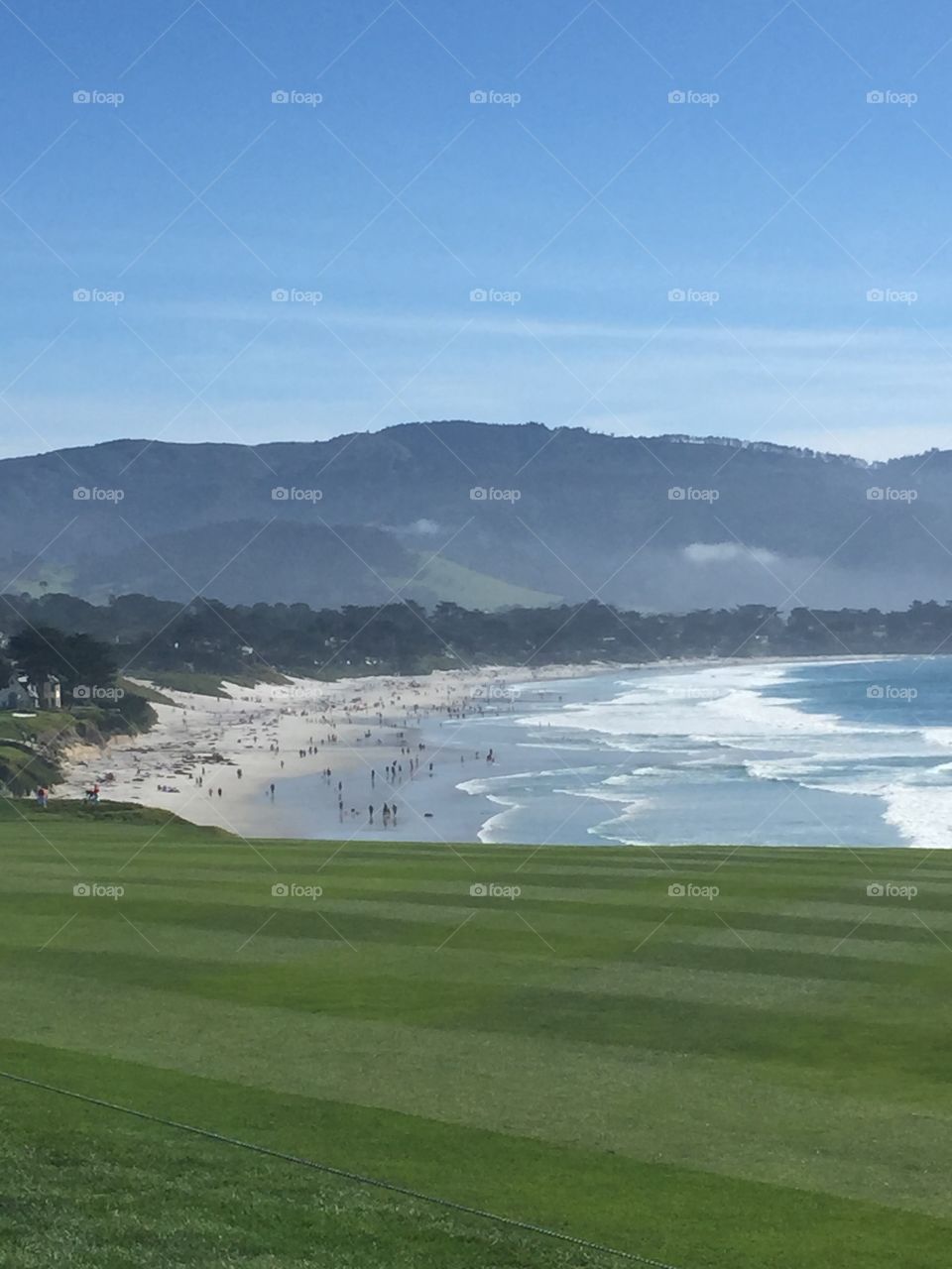 Pebble Beach Golf Course. Pebble Beach in Carmel by the Sea California 