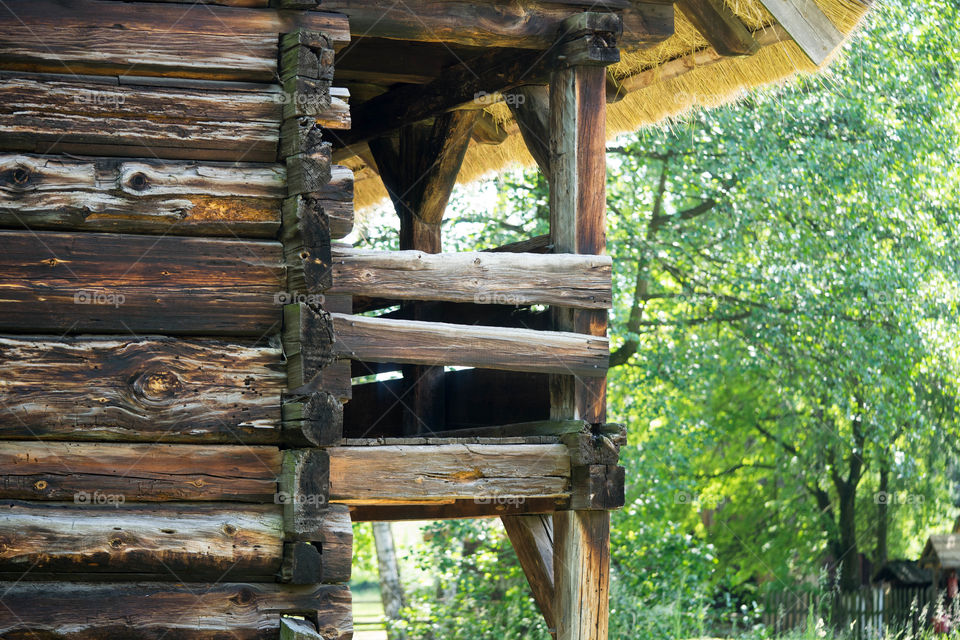 Wooden elements of old rural architecture
