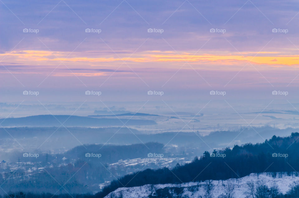 Nature landscape during sunset