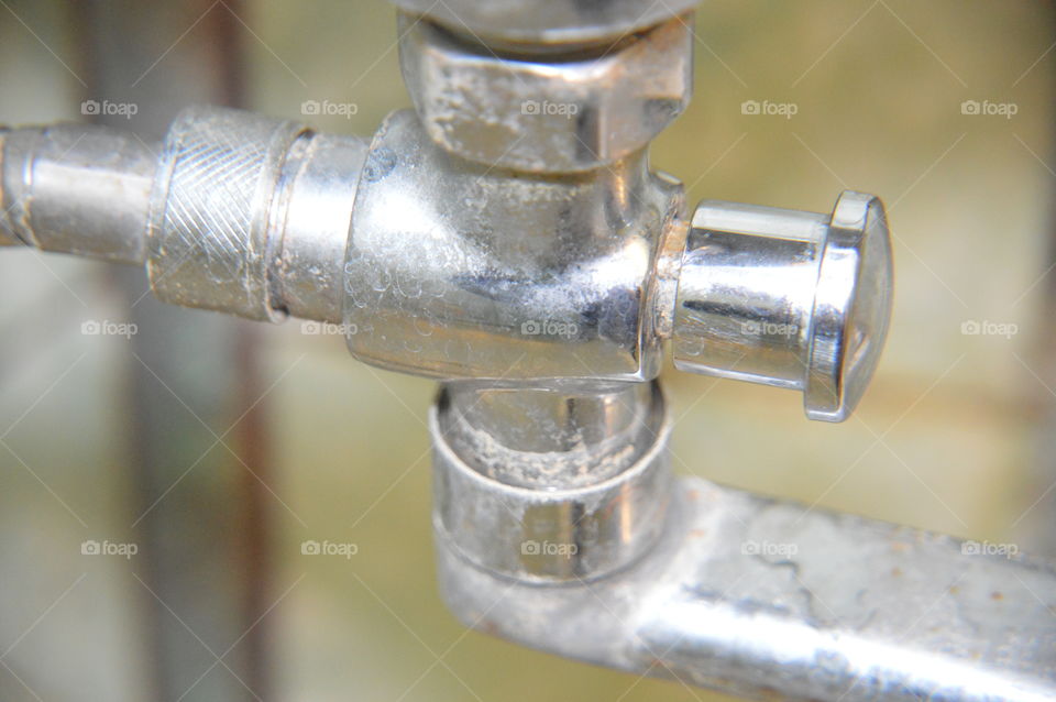 Plumbing parts and products in the interior close-up